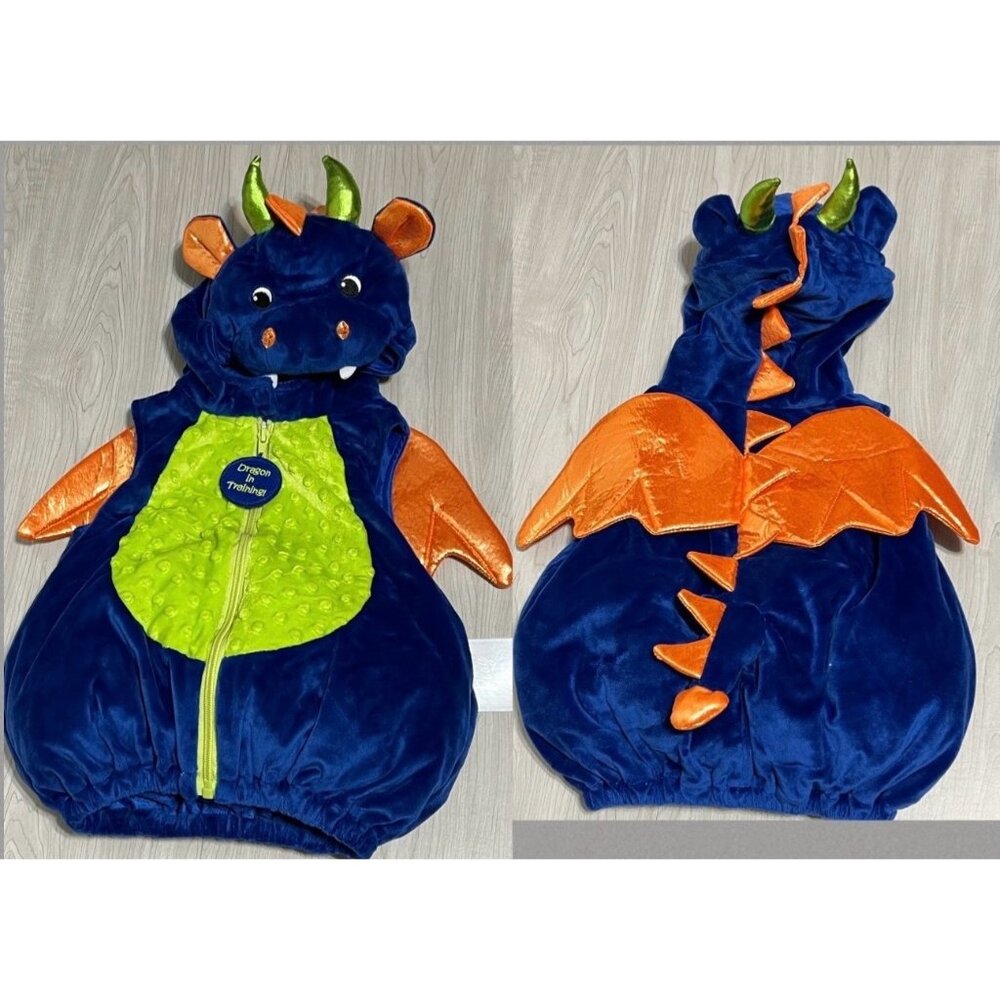 Dream Play Imagine Dragon costume 12m NWT blue green orange plush wings horns